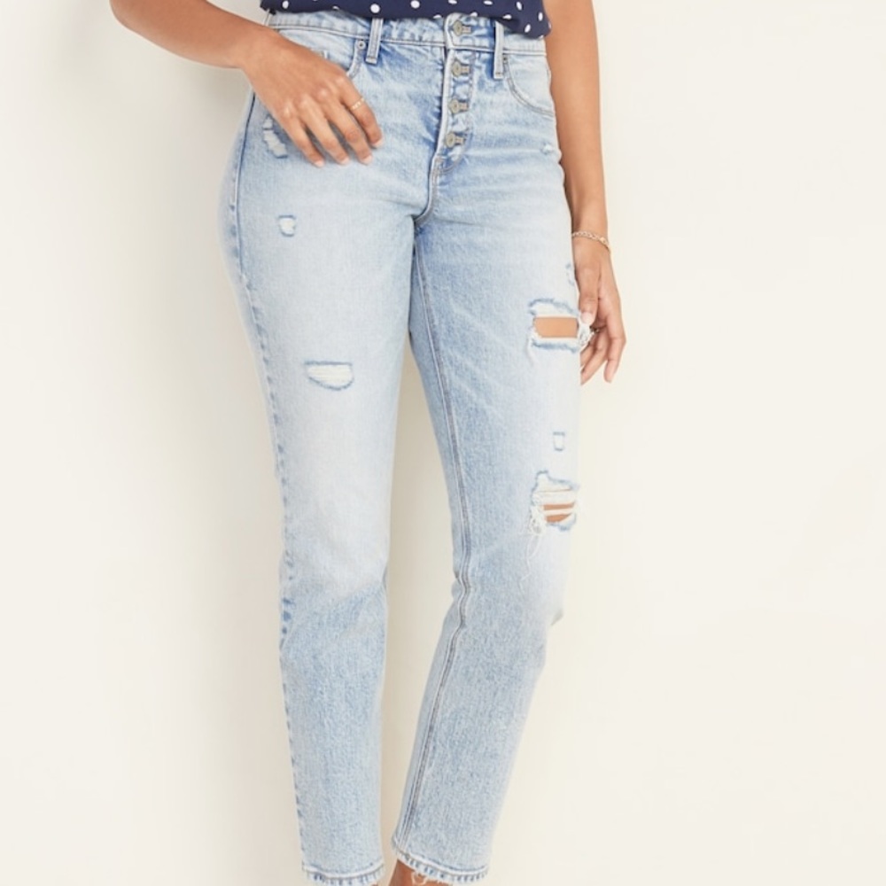 Old navy high rise power slim straight jean